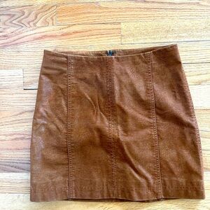 Free people brown fake leather skirt size 4